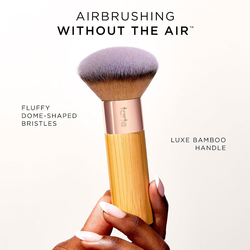 Fluffy dome foundation brush blending liquid foundation