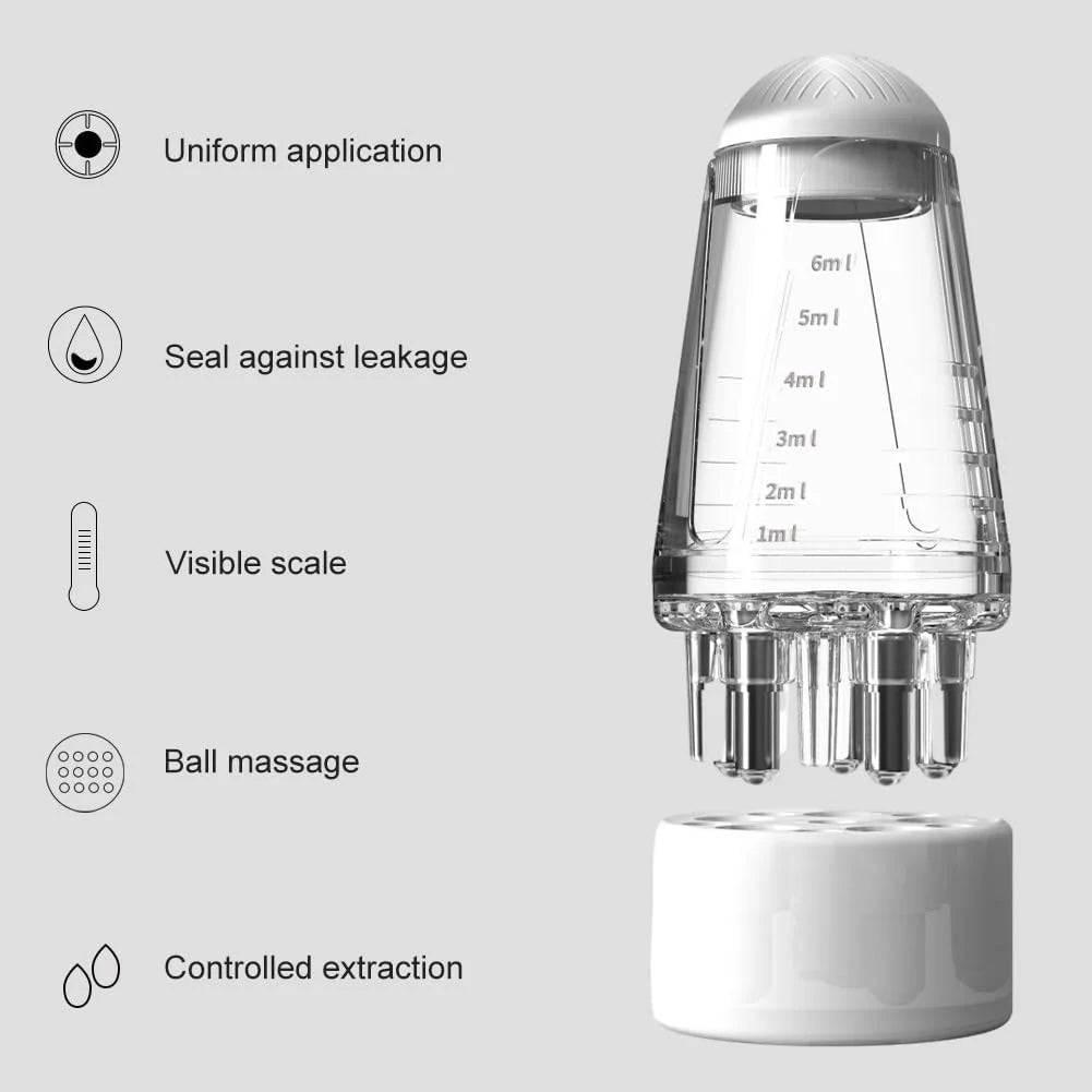 6Ml Scalp Applicator Mini Head Massager Roller Ball Brush Hair Growth Essential Oil Medicine Liquid Applicator Massage Comb