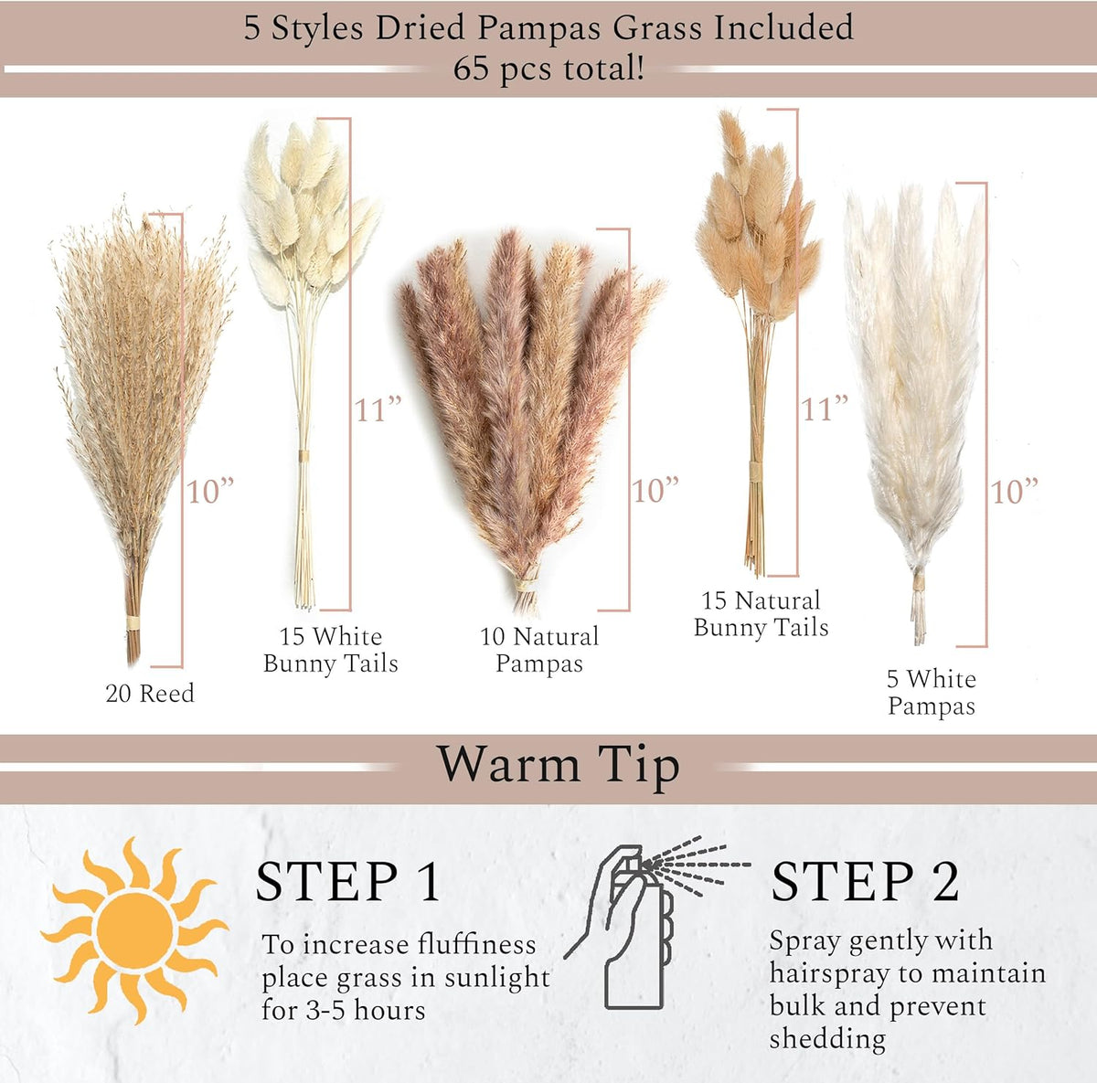 Set of 3 White Ceramic Vase with 65 PCS Dried Pampas Grass Flowers Aesthetic Boho Modern Small round Cute Vases for Decor Living Room Coffee Table Shelf Bedroom Office Desk Home Gifts Women Mom