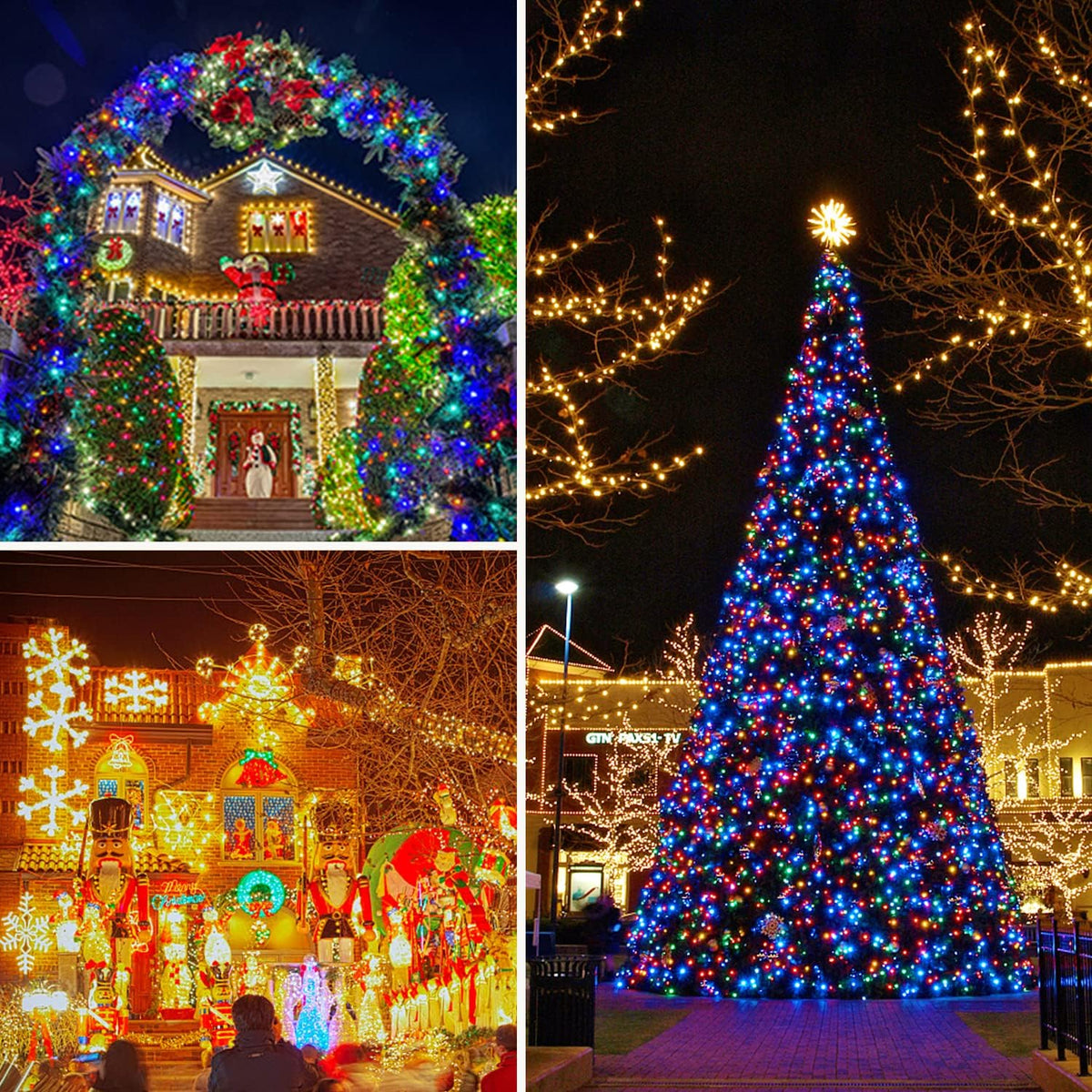 250 LED String Lights, Warm White to Multicolor Christmas Lights