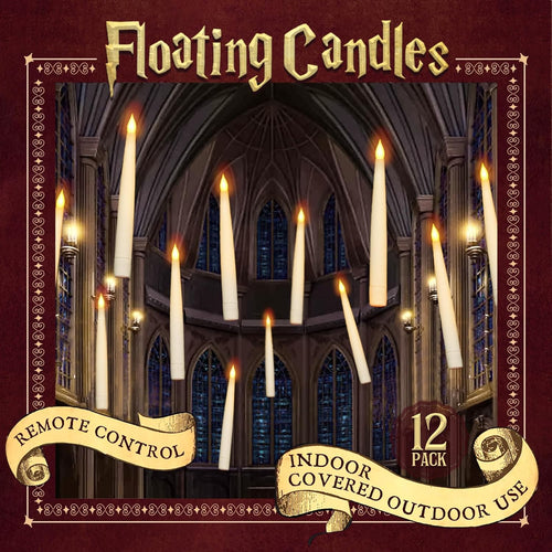 Floating LED Candles with Remote Control - 12 Pcs Magic Flickering Light