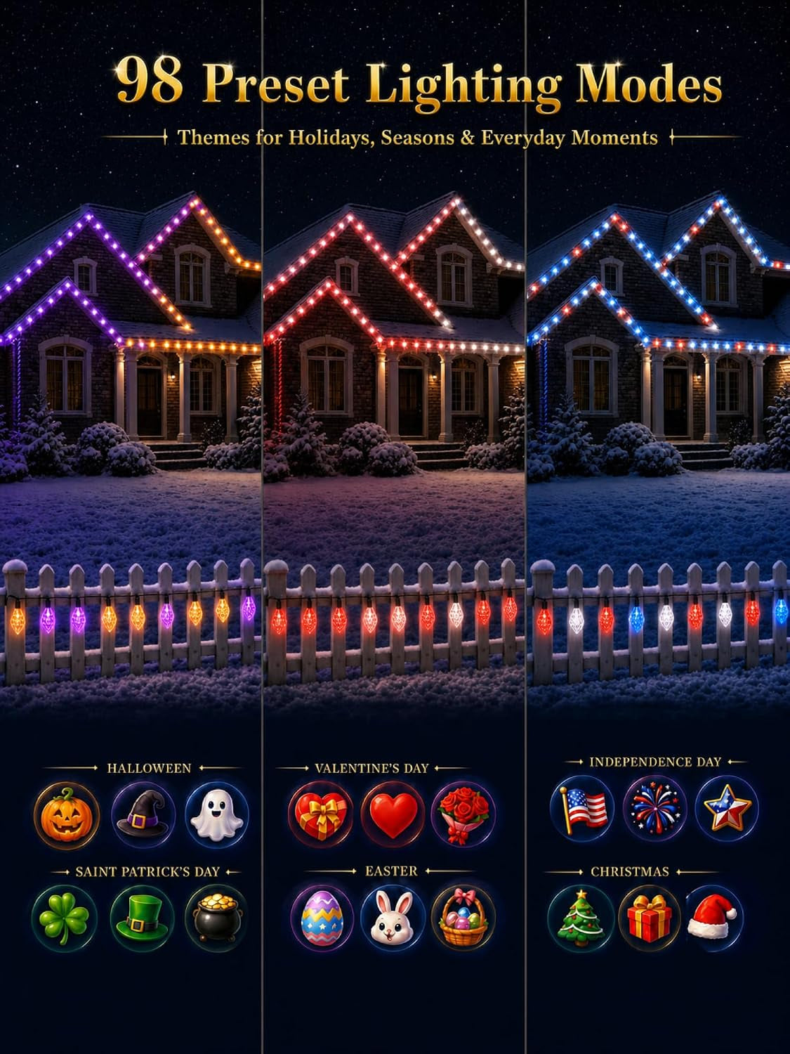Smart Halloween Lights C9 Outdoor, 66FT 100Leds