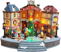 Animated Santa’S Workshop Town Center 10.83” LED Lights, Moving Christmas Tree, 8 Classic Carols, Power Adapter Included Hand-Painted Polyresin Christmas Village