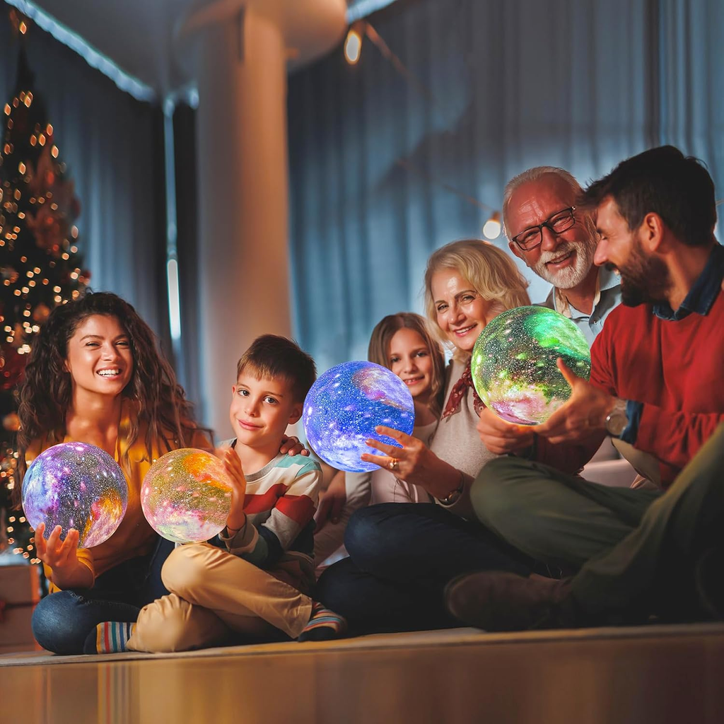3D Galaxy Moon Lamp – 16 Colors with Timer