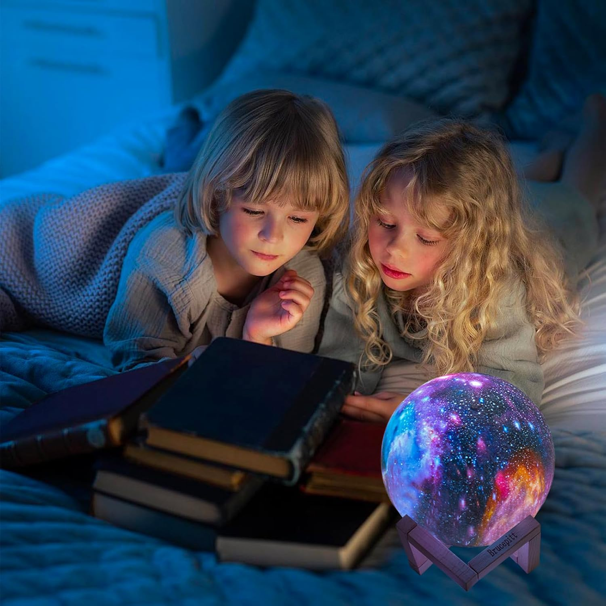 3D Galaxy Moon Lamp – 16 Colors with Timer