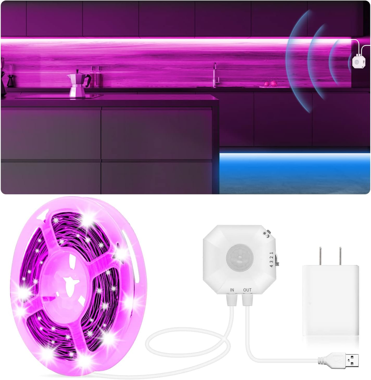 Motion Sensor Under-Bed LED Light Strip