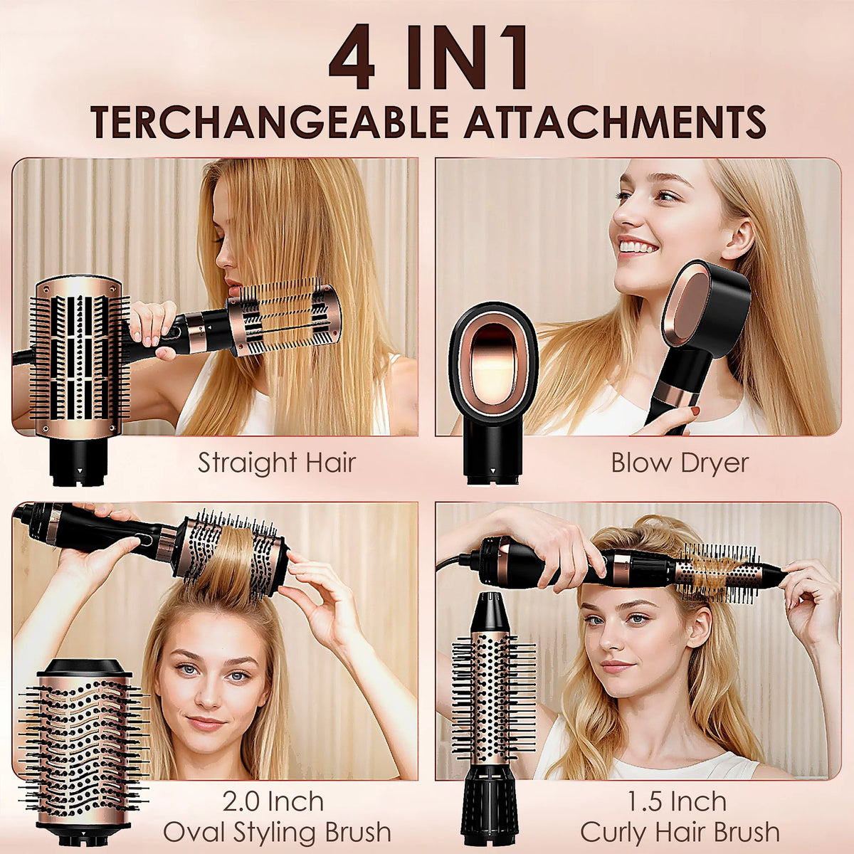 Hair Dryer Brush, Hot Air Brush, Blow Dryer Brush Tool Set Straightener/Dryer/Curling Plastic, Curling Brush Hair Dryer