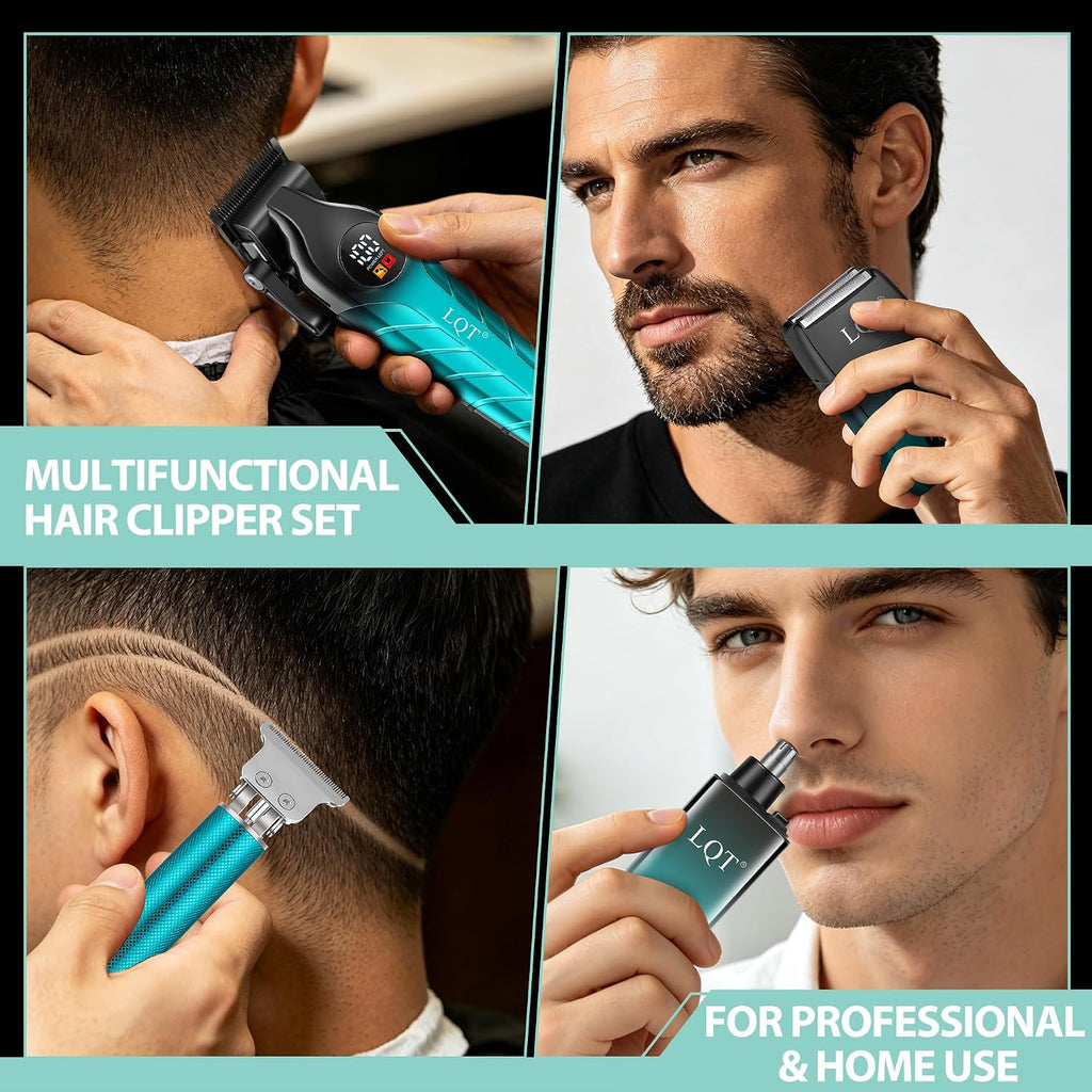Men'S Professional Cordless Hair Clippers & Trimmer Kit
