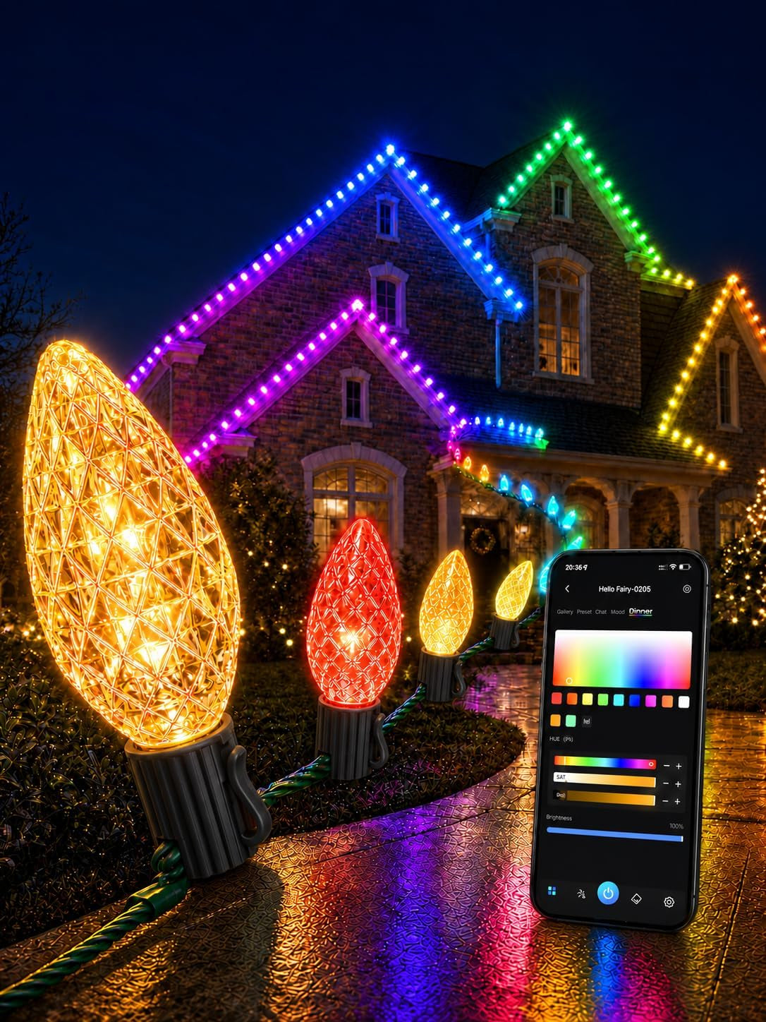 Smart Halloween Lights C9 Outdoor, 66FT 100Leds
