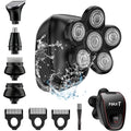 5-In-1 Head Shaver for Bald Men, 6D Floating Heads, Waterproof Wet/Dry Shower Shave, LED Display, 90Min Runtime, Grooming Kit, Gift for Men