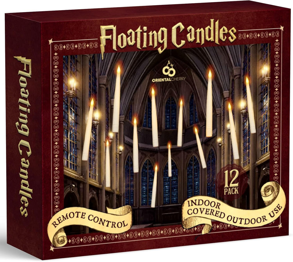 Floating LED Candles with Remote Control - 12 Pcs Magic Flickering Light